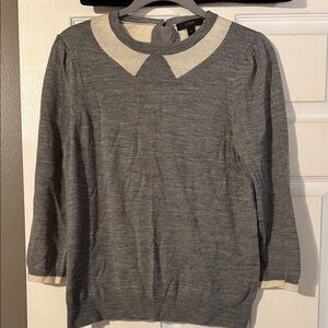 J. Crew Gray and Cream wool sweater